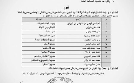 تشكيل لجنة مؤقتة لإدارة نادي تضامن حضرموت ،،، الأسماء
