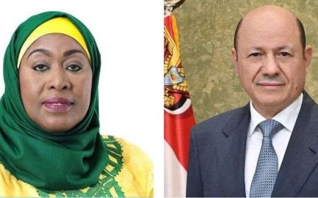 رئيس مجلس القيادة يهنئ رئيسة تنزانيا بيوم الاتحاد لبلدها