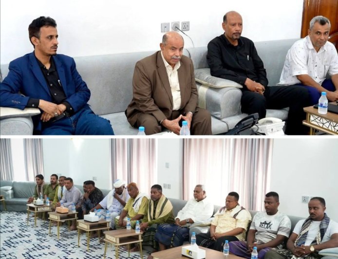 الخنبشي يلتقي أهالي ضحايا أحداث المكلا ويؤكد دعم السلطة المحلية لهم