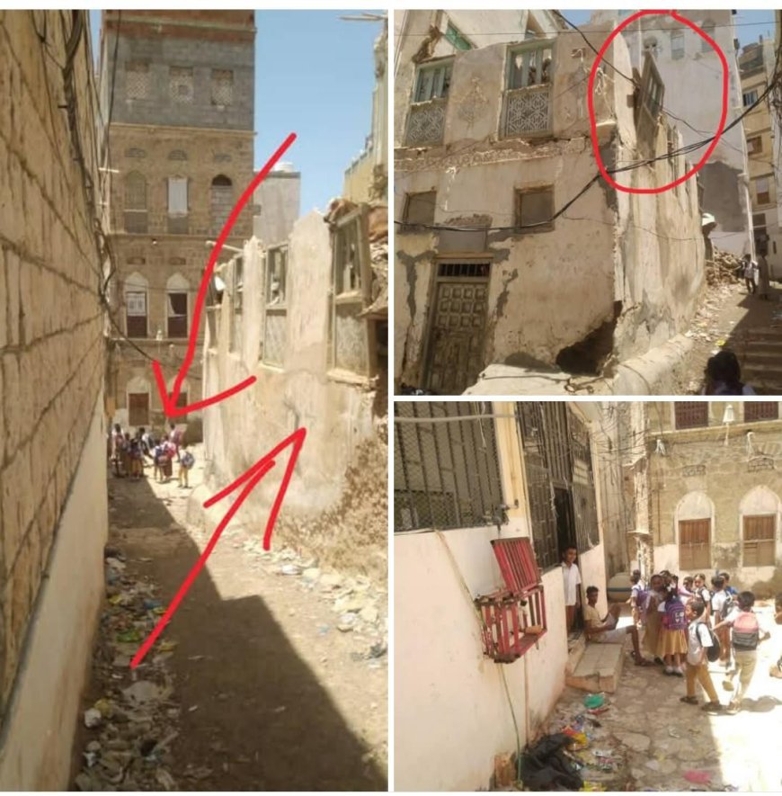 مواطنون يحذرون من منزل آيل للسقوط قرب طريق يسلكه الأطفال يومياً