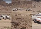 مسلحون يواصلون قطع طريق قواطر الغاز في عتق لليوم الثاني