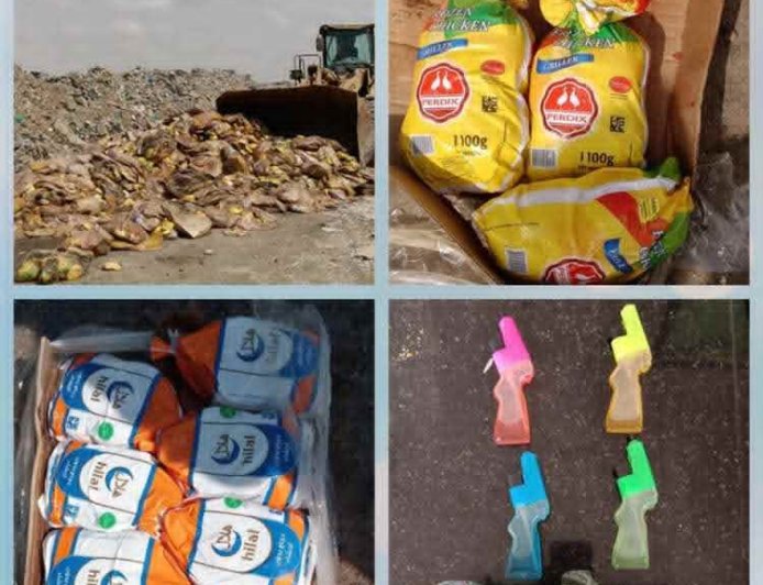 هيئة المواصفات والمقاييس ترفض وتتلف دجاج مجمد فاسد وحلوى أطفال في عدد من المحافظات
