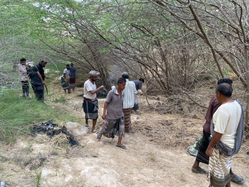 شباب متطوعون ينجحون في فتح طريق ثانوي في شبوة
