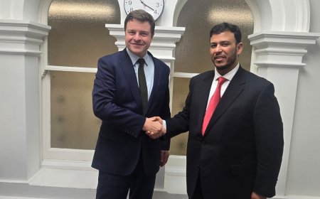 العليمي ومسؤول بريطاني يناقشان جهود السلام وتعزيز الشراكة بين البلدين