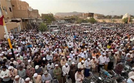 موكب جنائزي مهيب في تريم لتشييع الشيخ المفتي علي بكير باغيثان