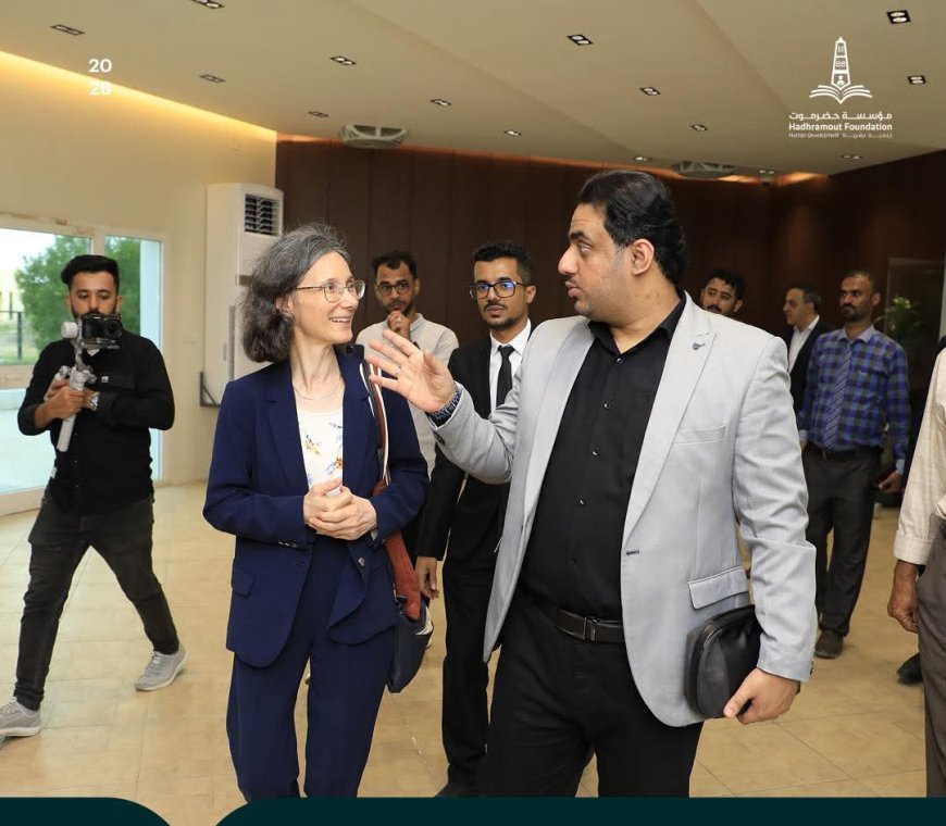 زيارة دبلوماسية فرنسية لمؤسسات المهندس عبدالله بقشان للاطلاع على البرامج التنموية والإنسانية