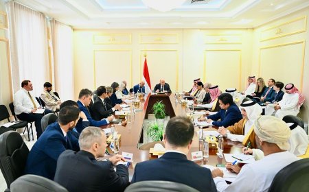 خلال اجتماعه بسفراء الدول الراعية.. العليمي: لا تساووا بين الدولة والحـ.ـوثيين