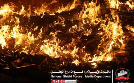 اللواء السادس بدرع الوطن يُتلف كميات كبيرة من المواد المهربة في منفذ الوديعة