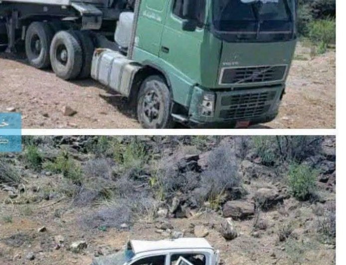 خمسة وفيات وإصابتان بحادث مروري مروع شرق مودية بأبين