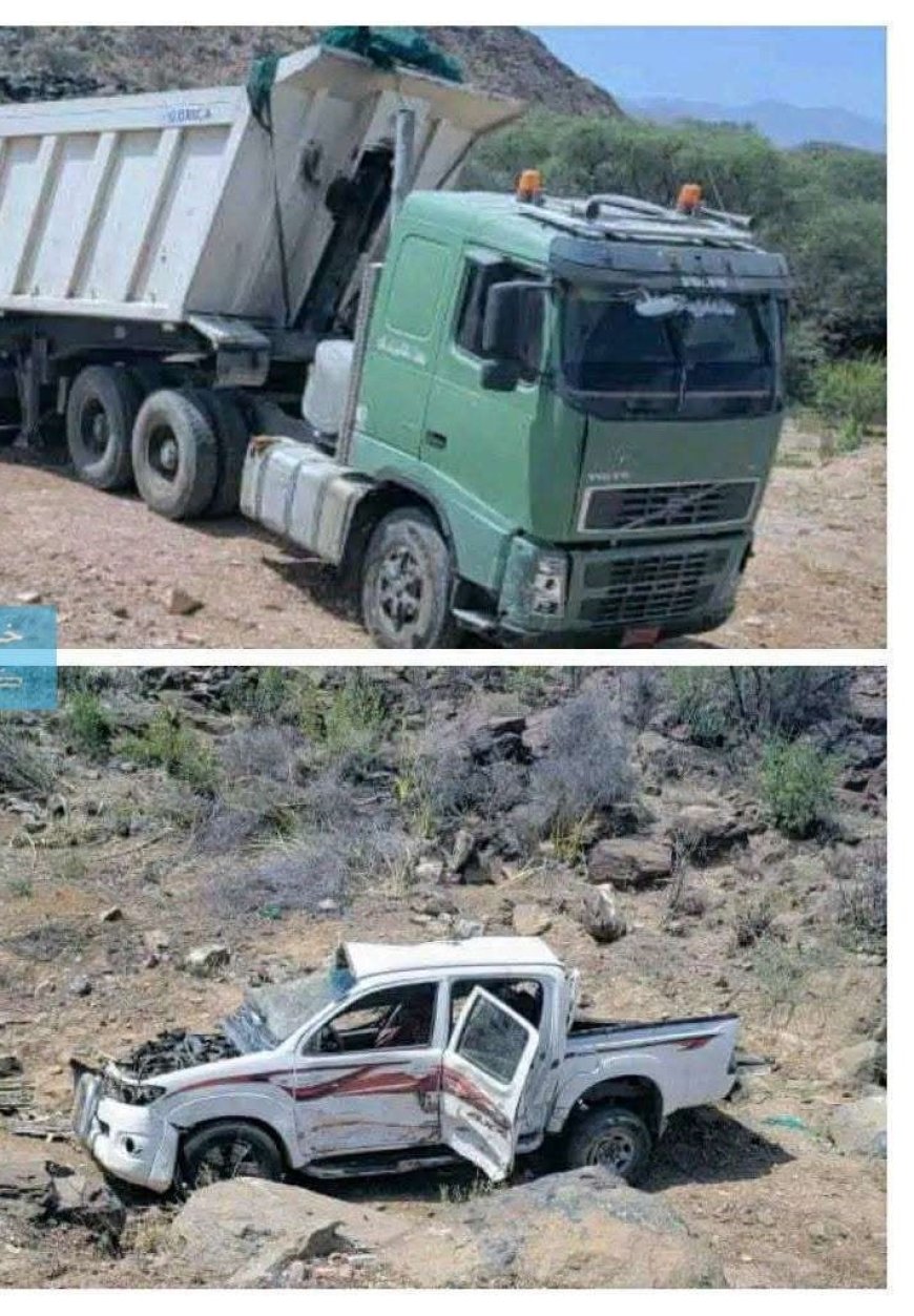 خمسة وفيات وإصابتان بحادث مروري مروع شرق مودية بأبين