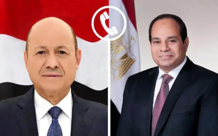 العليمي والسيسي يبحثان مستجدات اليمن وتعزيز التعاون بين البلدين
