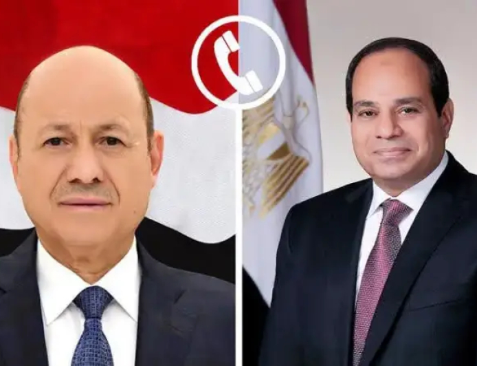 العليمي والسيسي يبحثان مستجدات اليمن وتعزيز التعاون بين البلدين