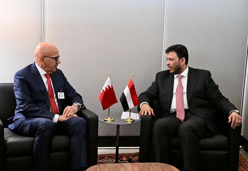 العليمي يبحث مع وزير الخارجية البحريني العلاقات الثنائية والتطورات الإقليمية