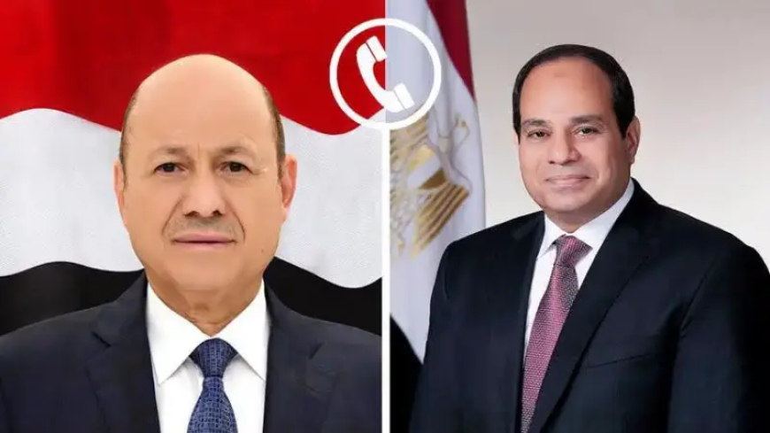 العليمي والسيسي يبحثان مستجدات اليمن وتعزيز التعاون بين البلدين