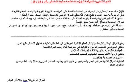 تحذيرات من اضطراب البحر وأمطار متفاوتة الشدة في عدة محافظات